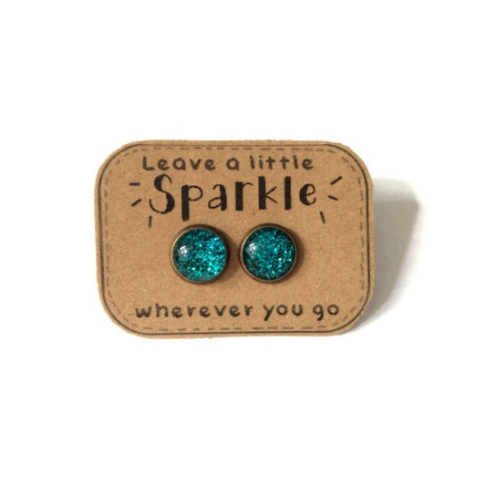 Puces d'Oreilles Paillettes Bleu Turquoise / Leave a little Sparkle!