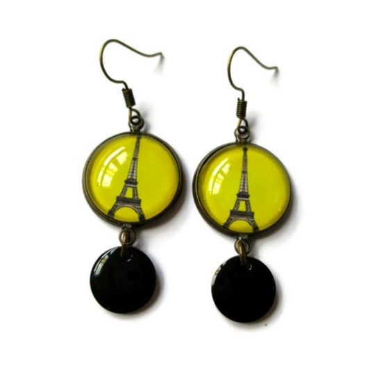 Yellow Eiffel tower Earrings