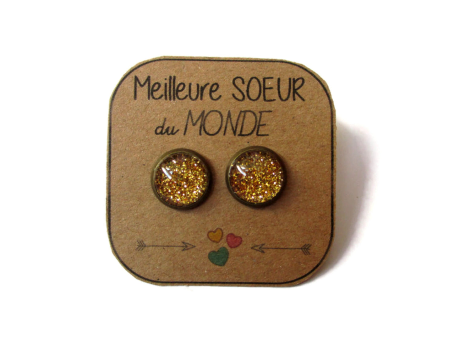 "Meilleure soeur du monde!!" Stud Earrings