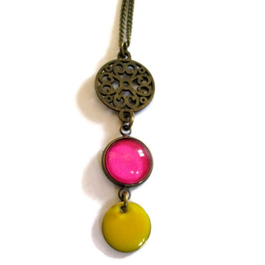 Pink and yellow necklace 