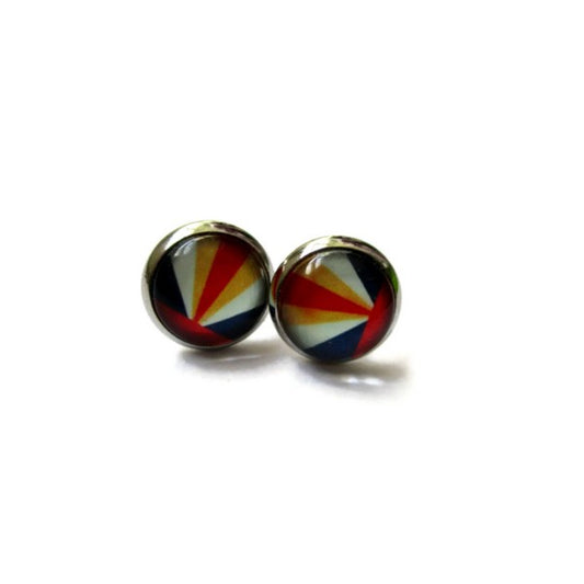 Vintage Geometric Stud Earrings