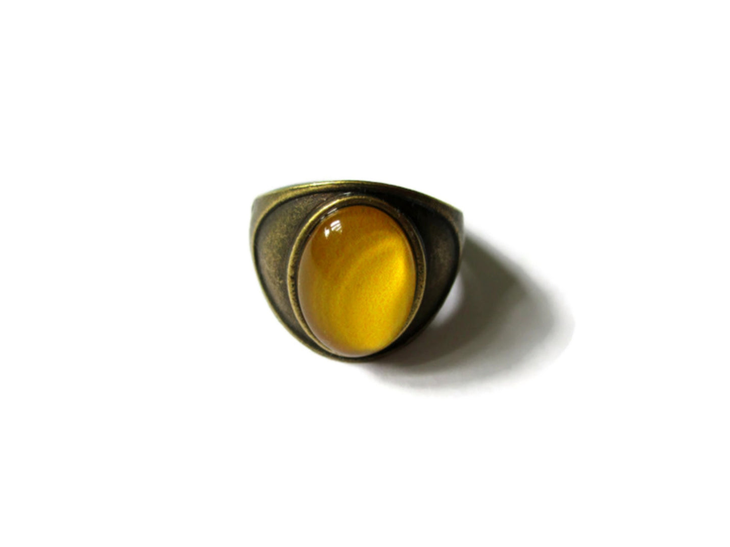 Bague Ovale Jaune Moutarde