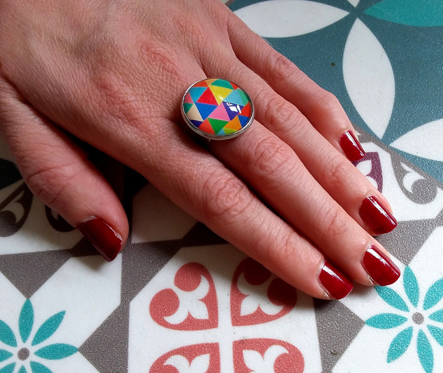 Colorful Triangle Ring 