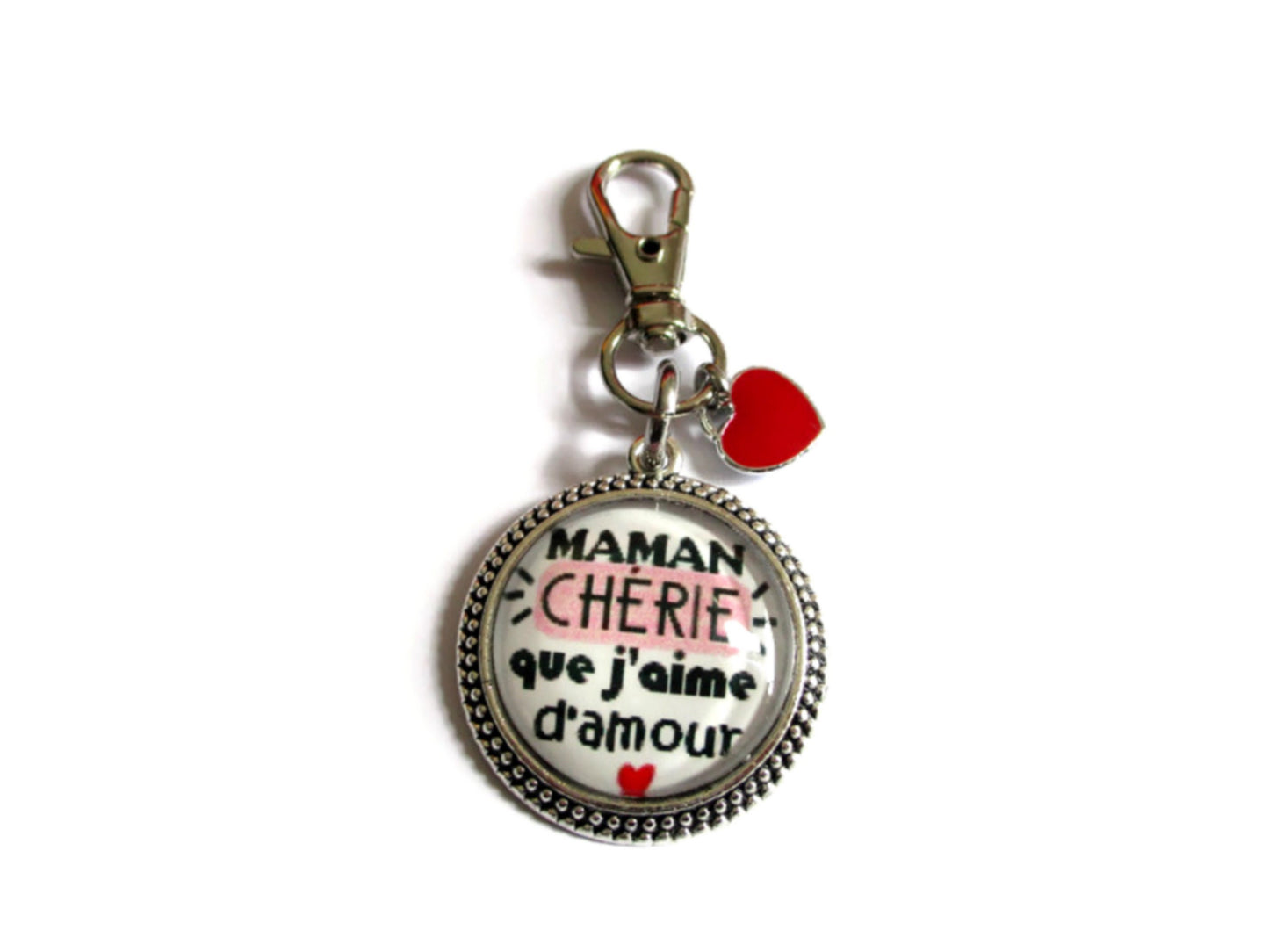 Porte Clé "Ma Maman Chérie que J'Aime d'Amour "