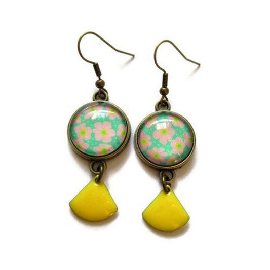 Pastel flower earrings
