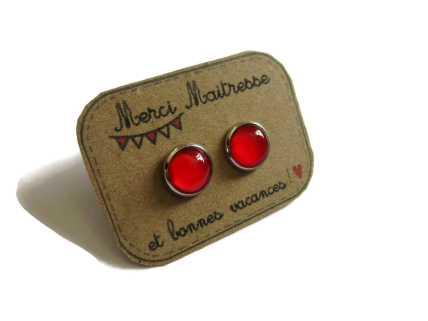 Teacher Stud Earrings / Merci maîtresse et bonne vacances ! 