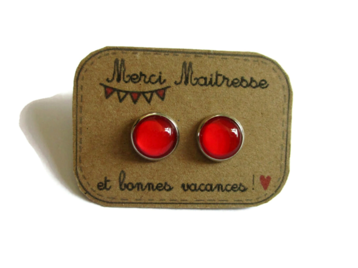 Teacher Stud Earrings / Merci maîtresse et bonne vacances ! 