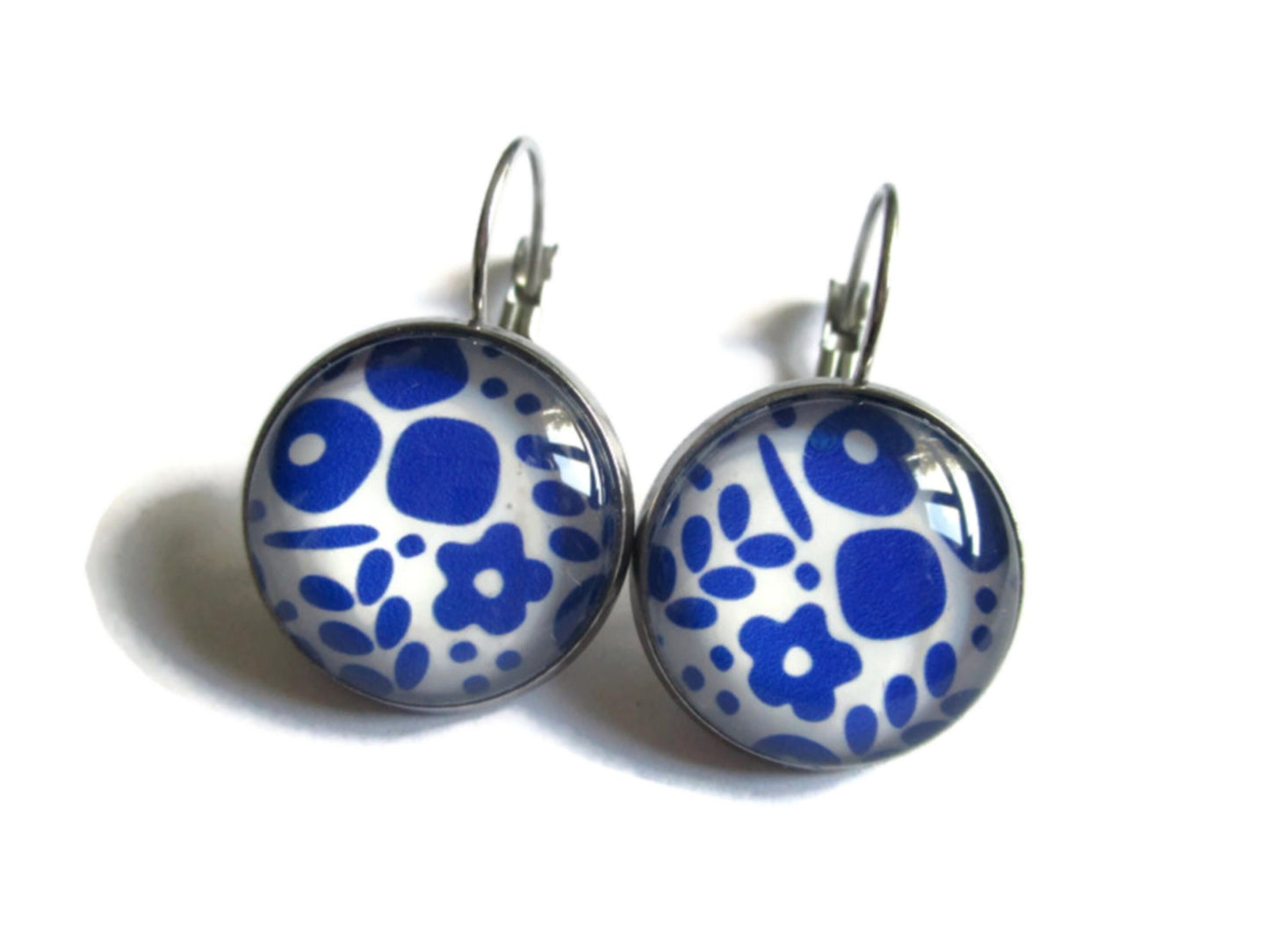 Blue flowers earrings 