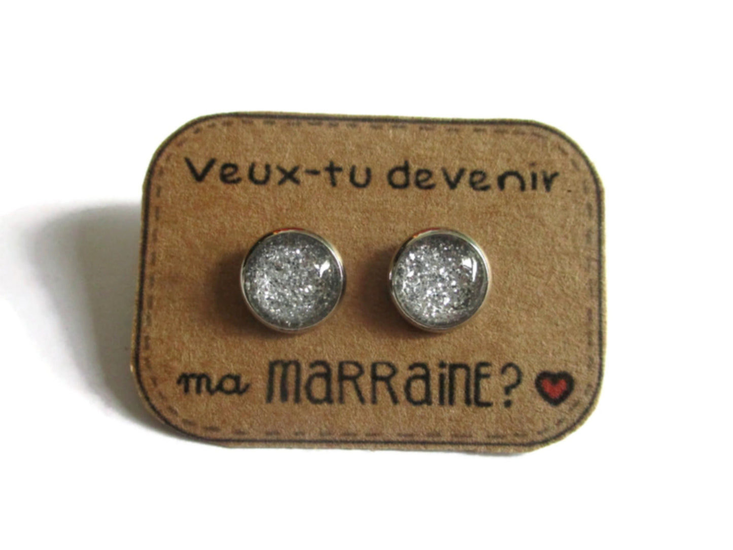 Godmother Stud Earrings / "Veux tu devenir ma marraine? " 