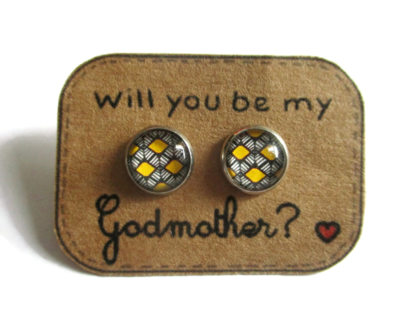 Godmother Stud Earrings / "Will you be my godmother? "