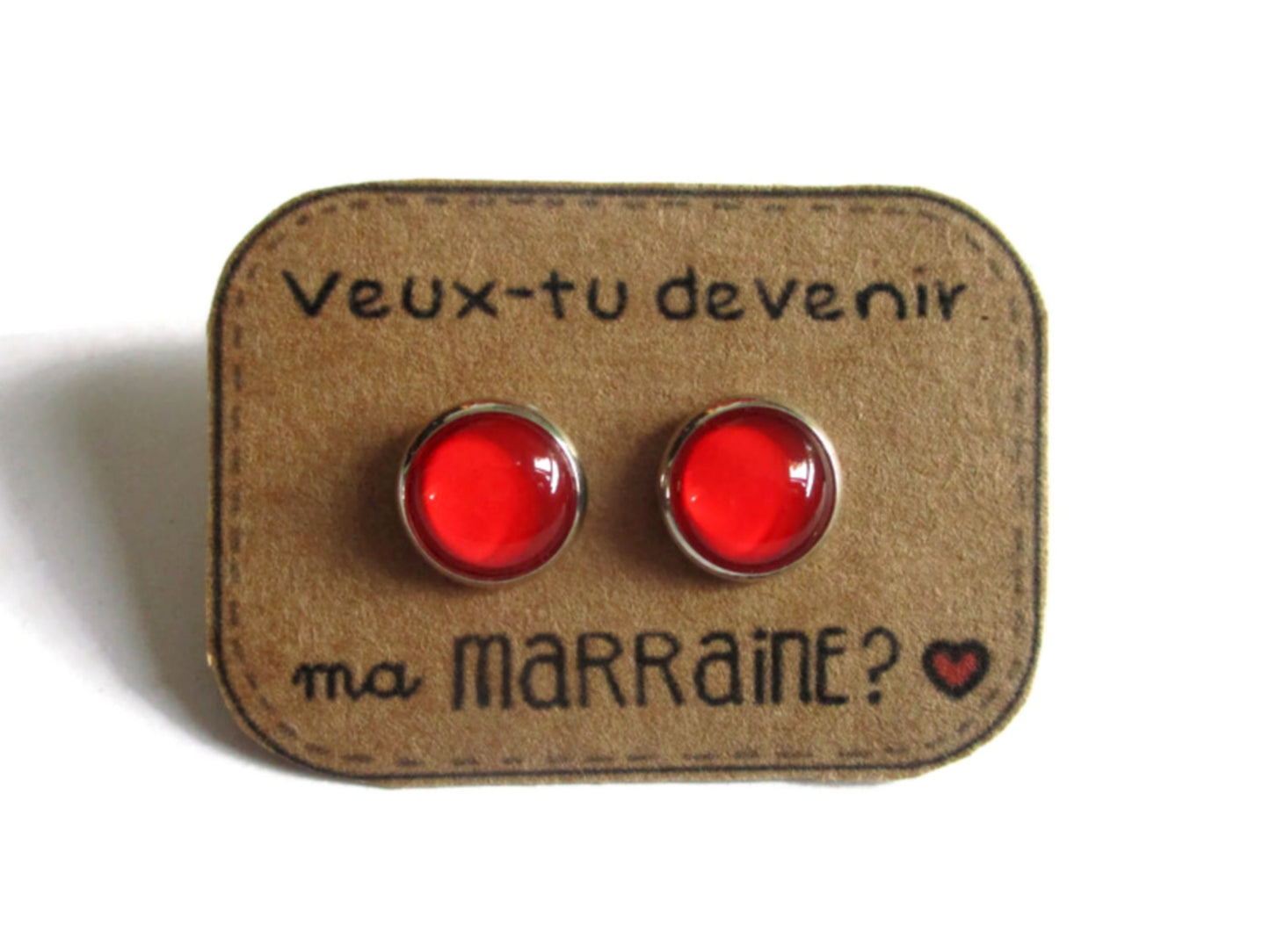 Godmother Stud Earrings / "Veux tu devenir ma marraine? " 