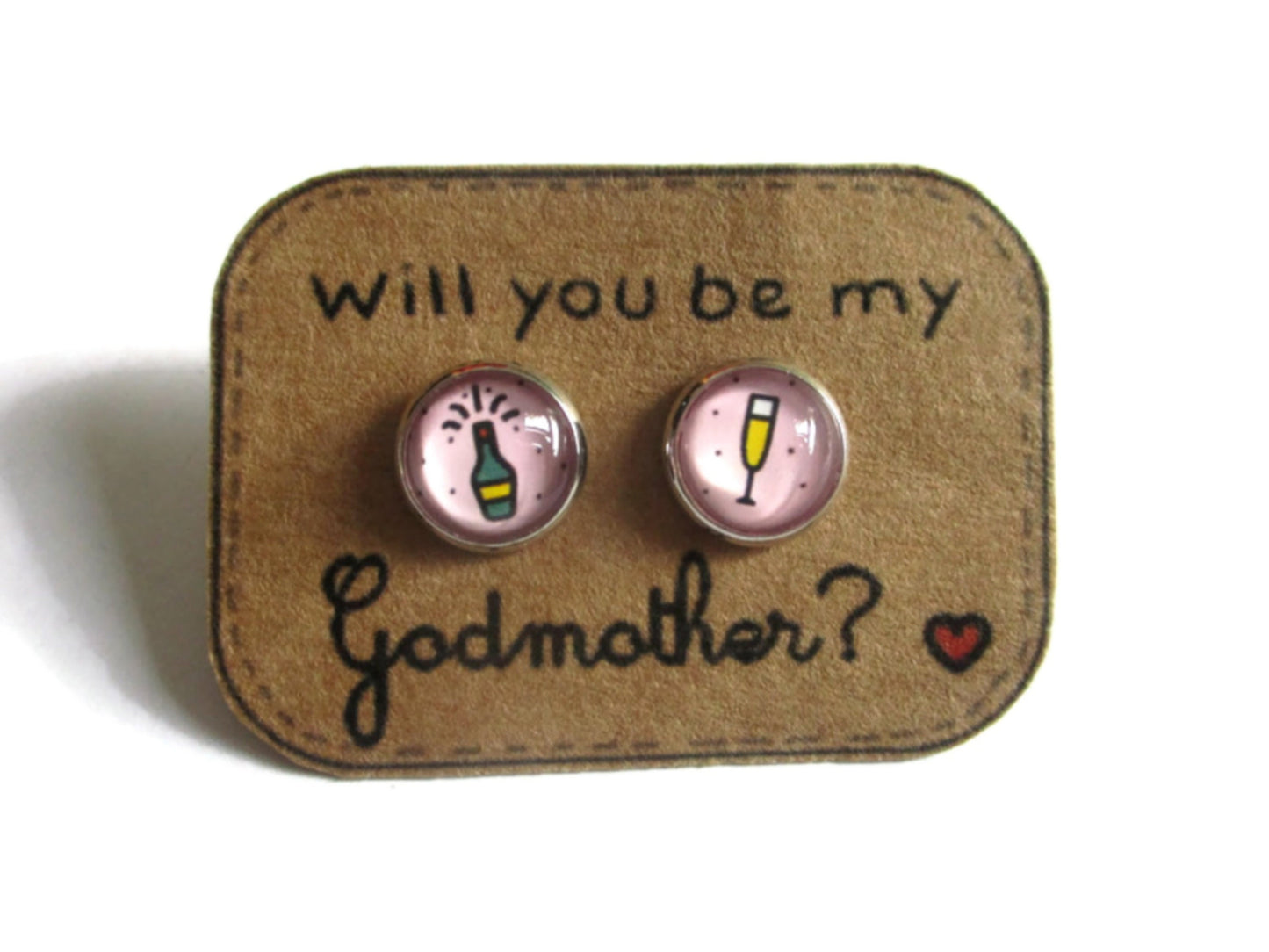 Godmother Stud Earrings / "Will you be my godmother? "