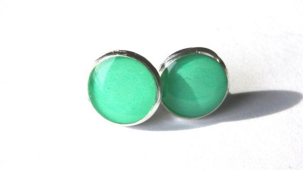 Sea Green Stud Earrings