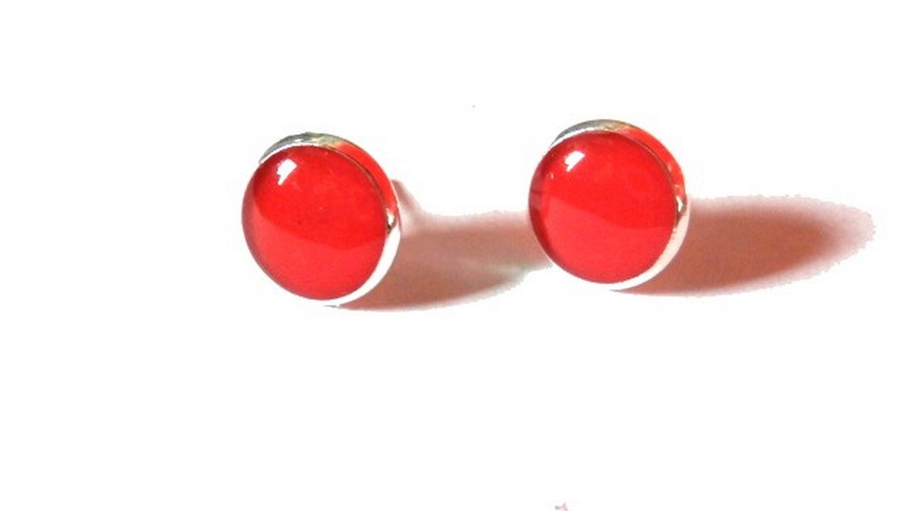 Red Stud Earrings