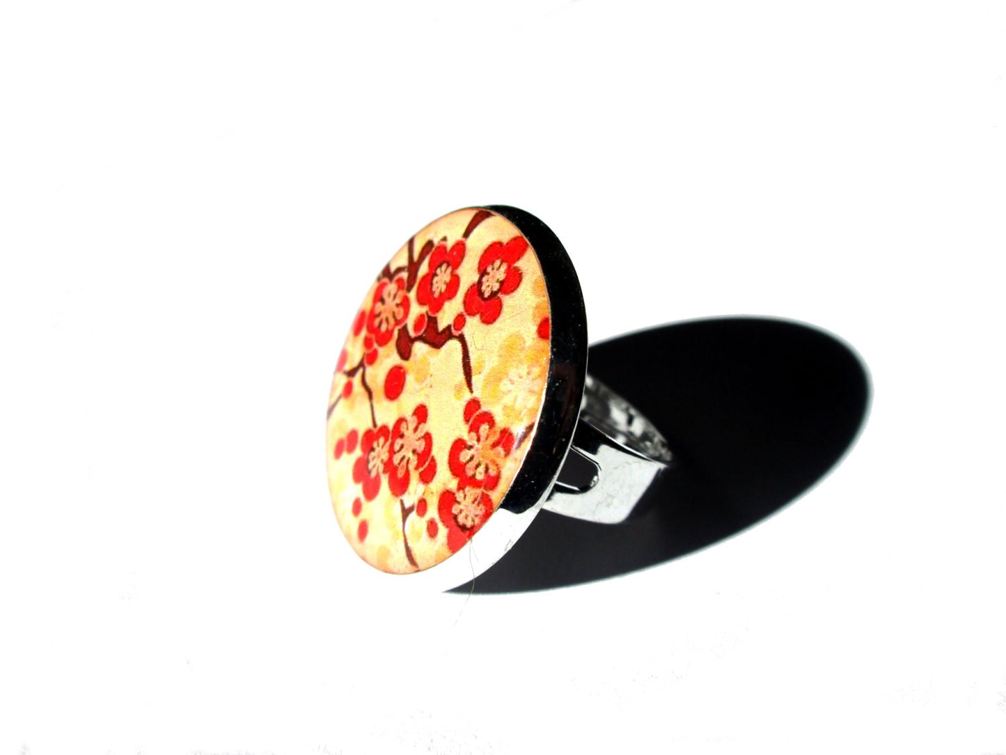 Red Cherry Blossm Ring