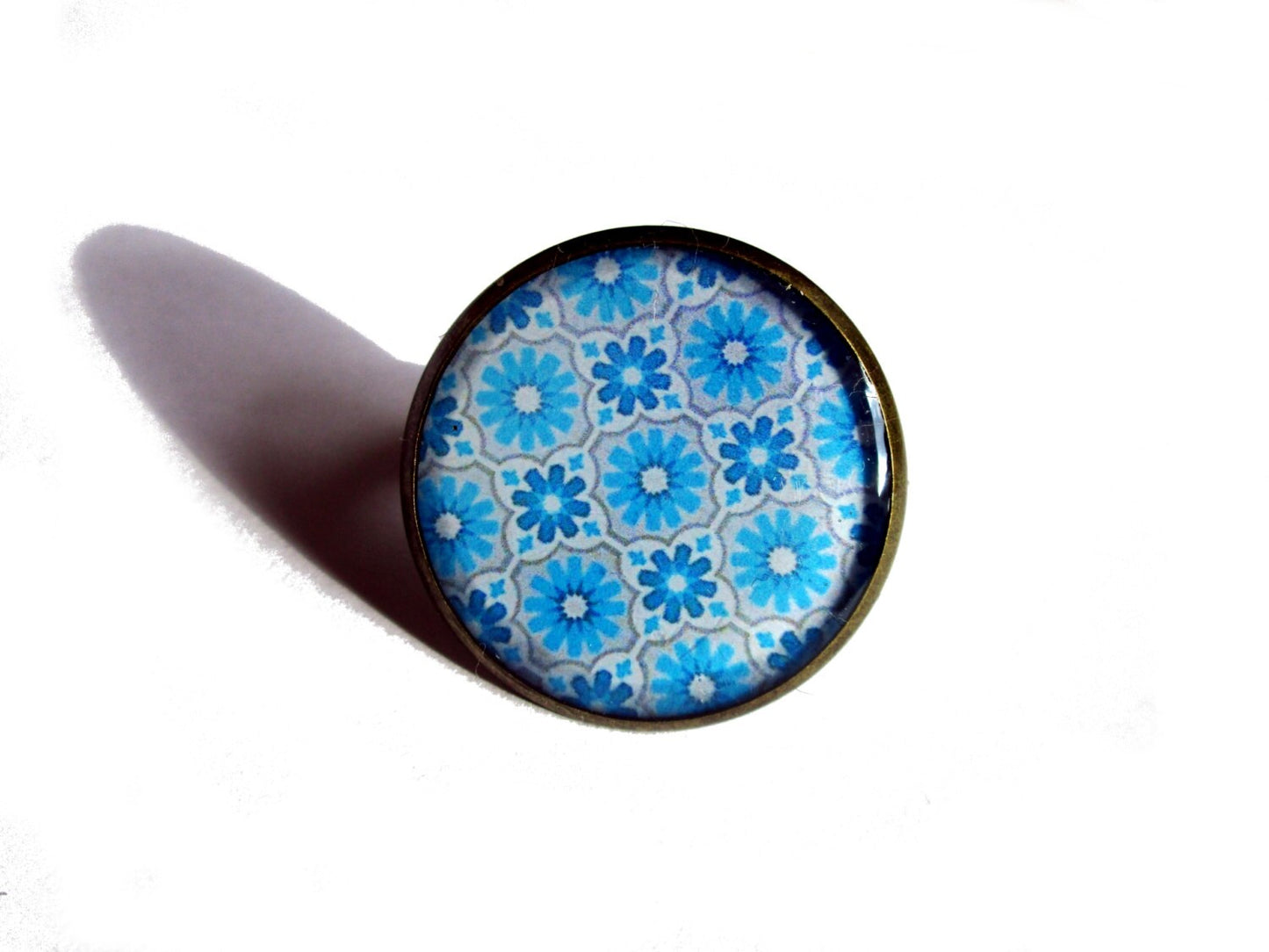 Bague Motif Marocain Bleu