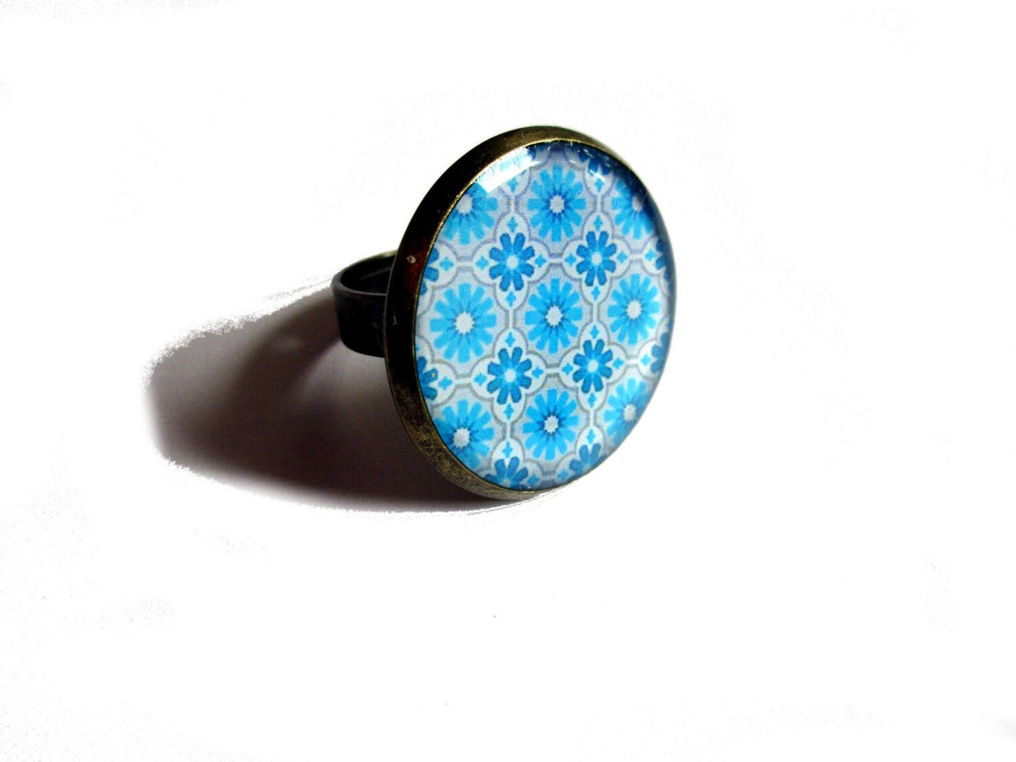 Bague Motif Marocain Bleu