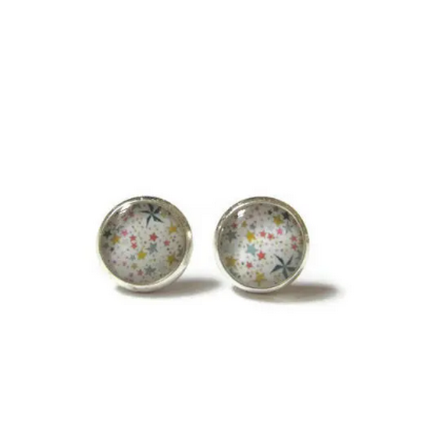 Puces d'Oreilles Enfant Etoiles Multicolores