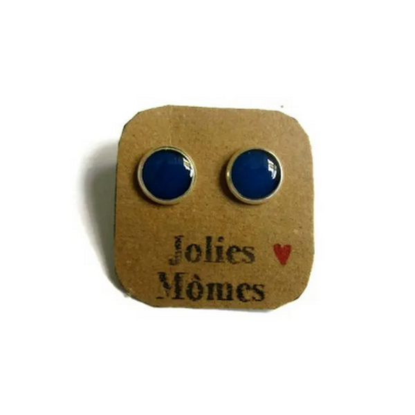 Puces d'Oreilles Enfant Bleu Foncé