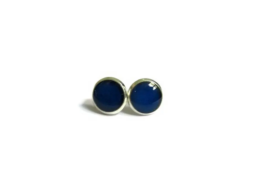 Dark Blue Kids Stud Earrings