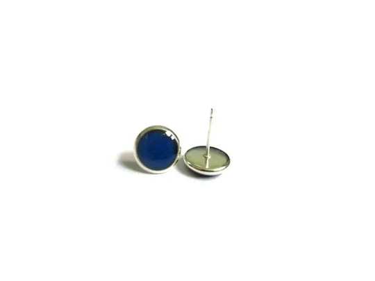 Dark Blue Kids Stud Earrings