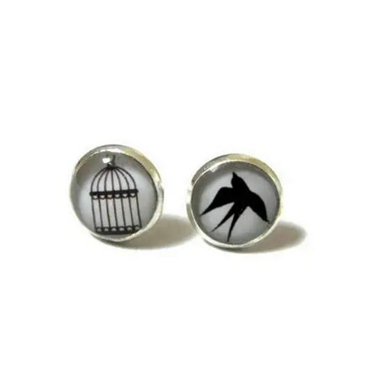 Cage And Bird Kids Stud Earrings