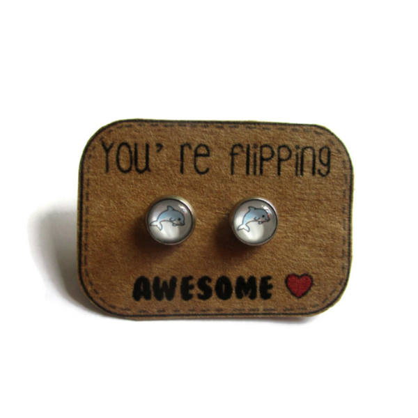 Dolphin Kids Stud Earrings / You're flipping awesome!!!