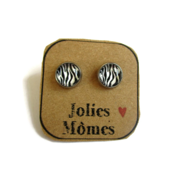 Kids Zebra Stud Earrings