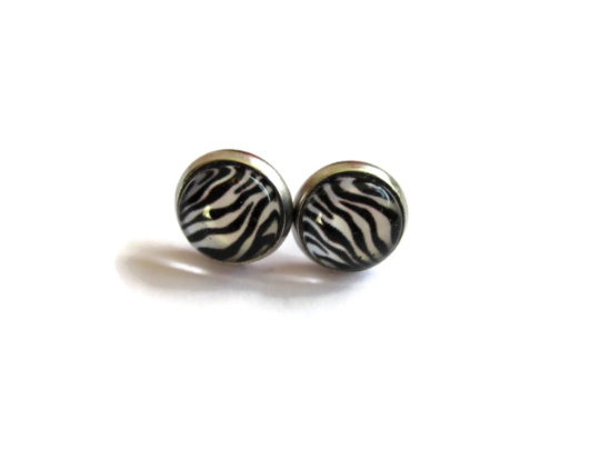 Kids Zebra Stud Earrings