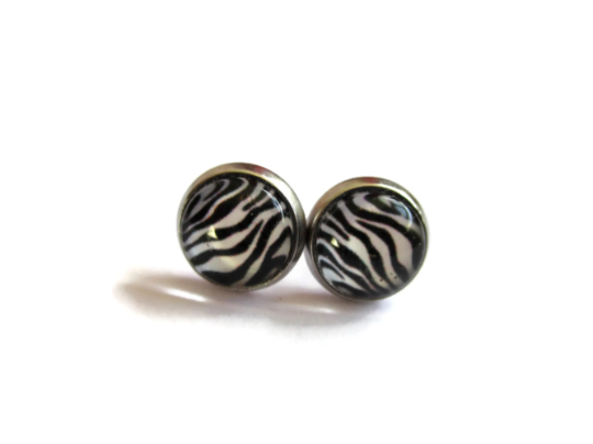 Kids Zebra Stud Earrings