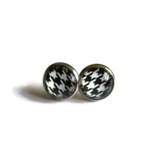 Child Houndstooth Stud Earrings