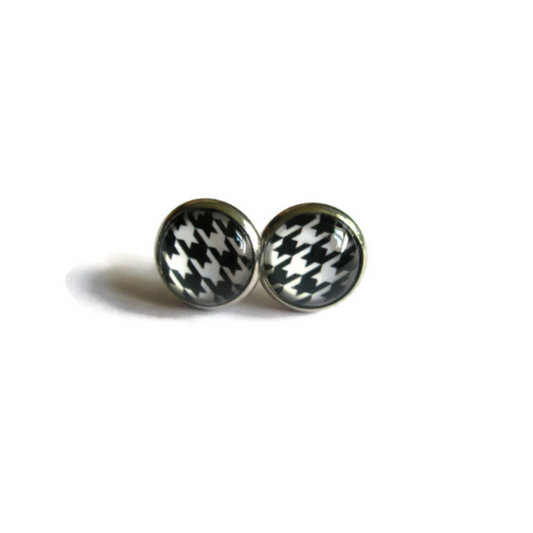 Child Houndstooth Stud Earrings