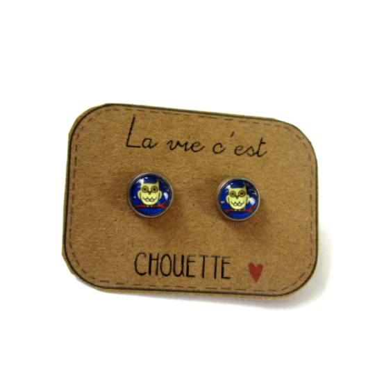 Puces d'Oreilles Enfant Hibou / La Vie c'est Chouette