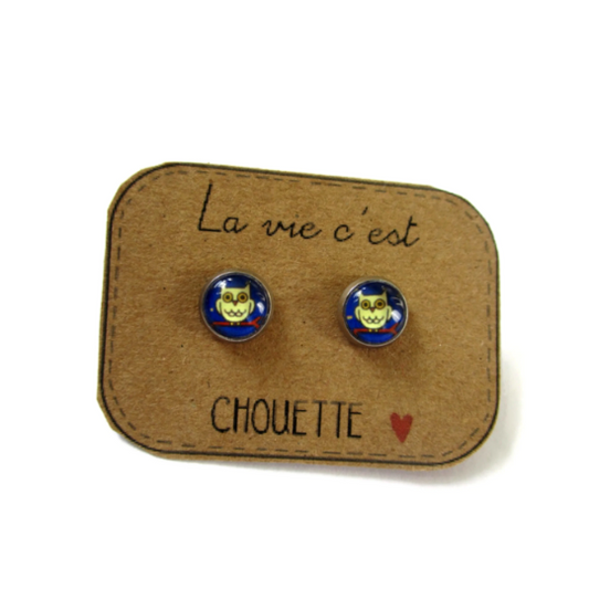 Kids Owl Stud Earrings / La Vie c'est Chouette