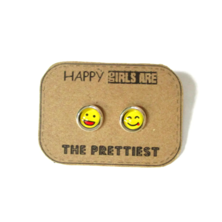 Yellow SMILEY stud earrings