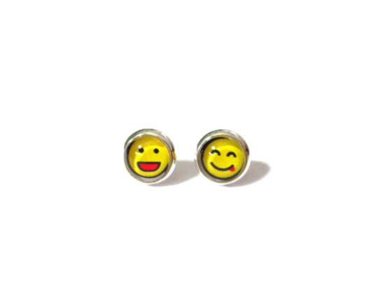 Yellow SMILEY stud earrings