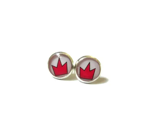 Kids Pink Crowns Stud Earrings / Je suis une Princesse!