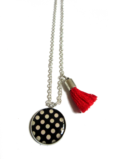 Collier Enfant Pois Noirs et Blancs