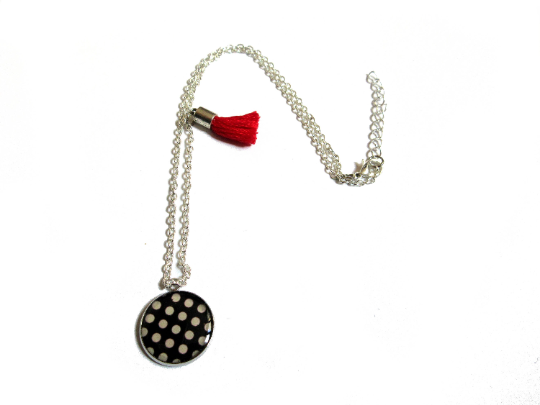 Collier Enfant Pois Noirs et Blancs