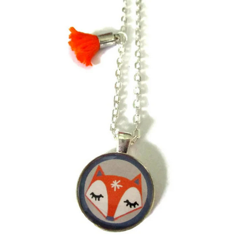 Collier Enfant Renard Orange