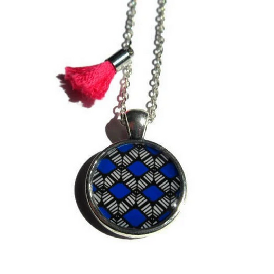 Collier Enfant Motif Ethnique Bleu