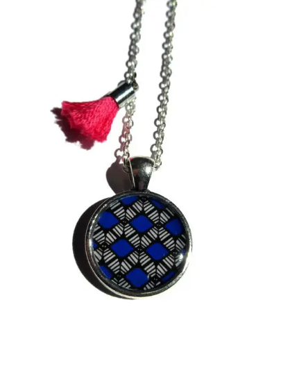 Collier Enfant Motif Ethnique Bleu