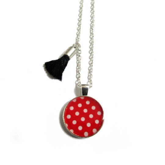 Little red polka dot necklace