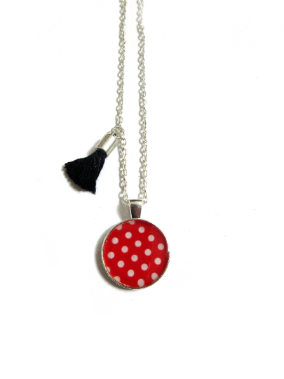 Collier Enfant Pois Rouges et Blancs