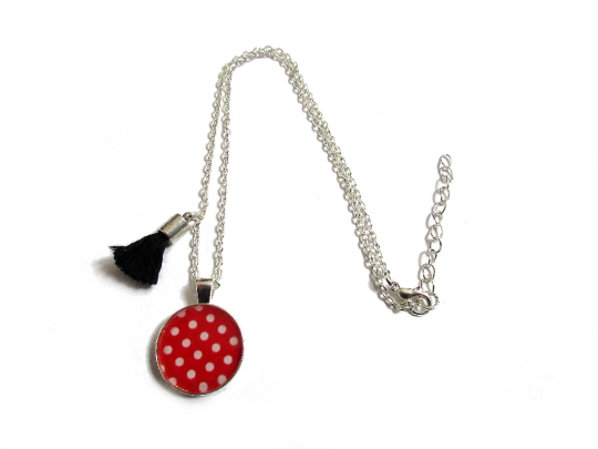 Little red polka dot necklace