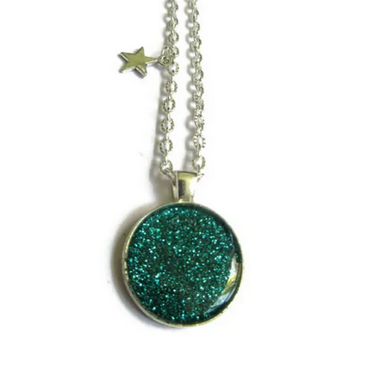 Little turquoise glitter  necklace 