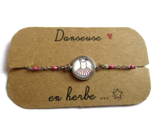 Bracelet Enfant Acier Inoxydable, Tutu / Danseuse en Herbe!