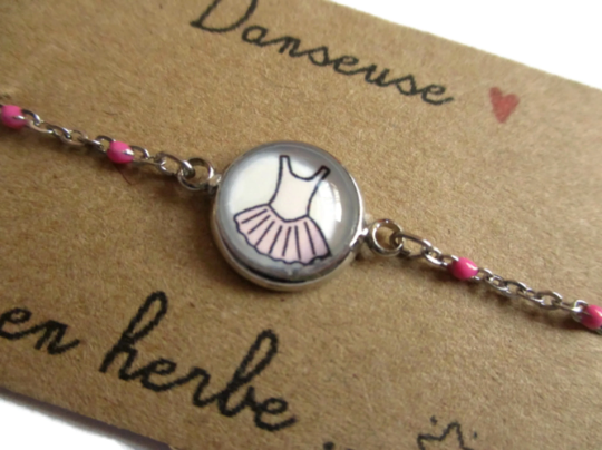 Bracelet Enfant Acier Inoxydable, Tutu / Danseuse en Herbe!