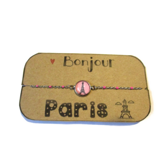 Bracelet Enfant Acier Inoxydable, Tour Eiffel / "Bonjour Paris !"