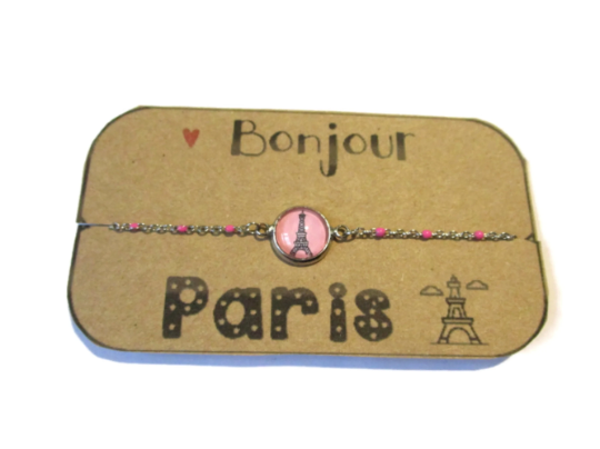 Bracelet Enfant Acier Inoxydable, Tour Eiffel / "Bonjour Paris !"